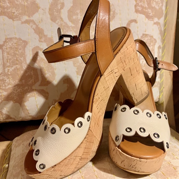 Coach “April” Leather Platform Sandals - Picture 4 of 16